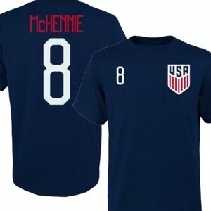 McKennie Soccer Shirt S Blue 8 Football USA Graphic Active Sporty MLS Midfielder